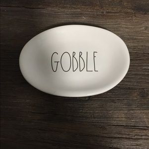 Rae Dunn Gobble Oval Plate Large Letters